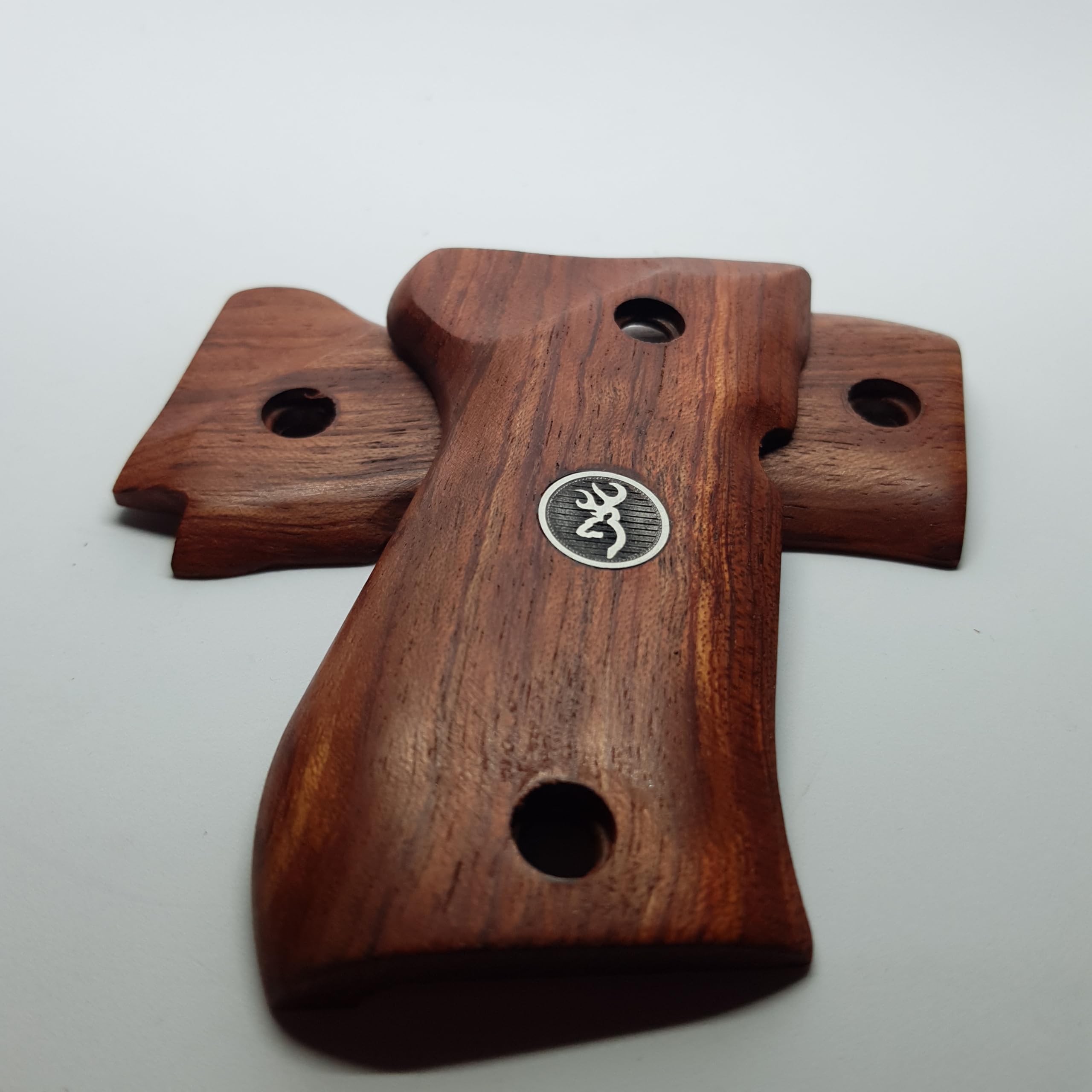 HK GRIPS Grip Panels Compatible with Browning BDA 380 Rosewood Grips Silver Logo