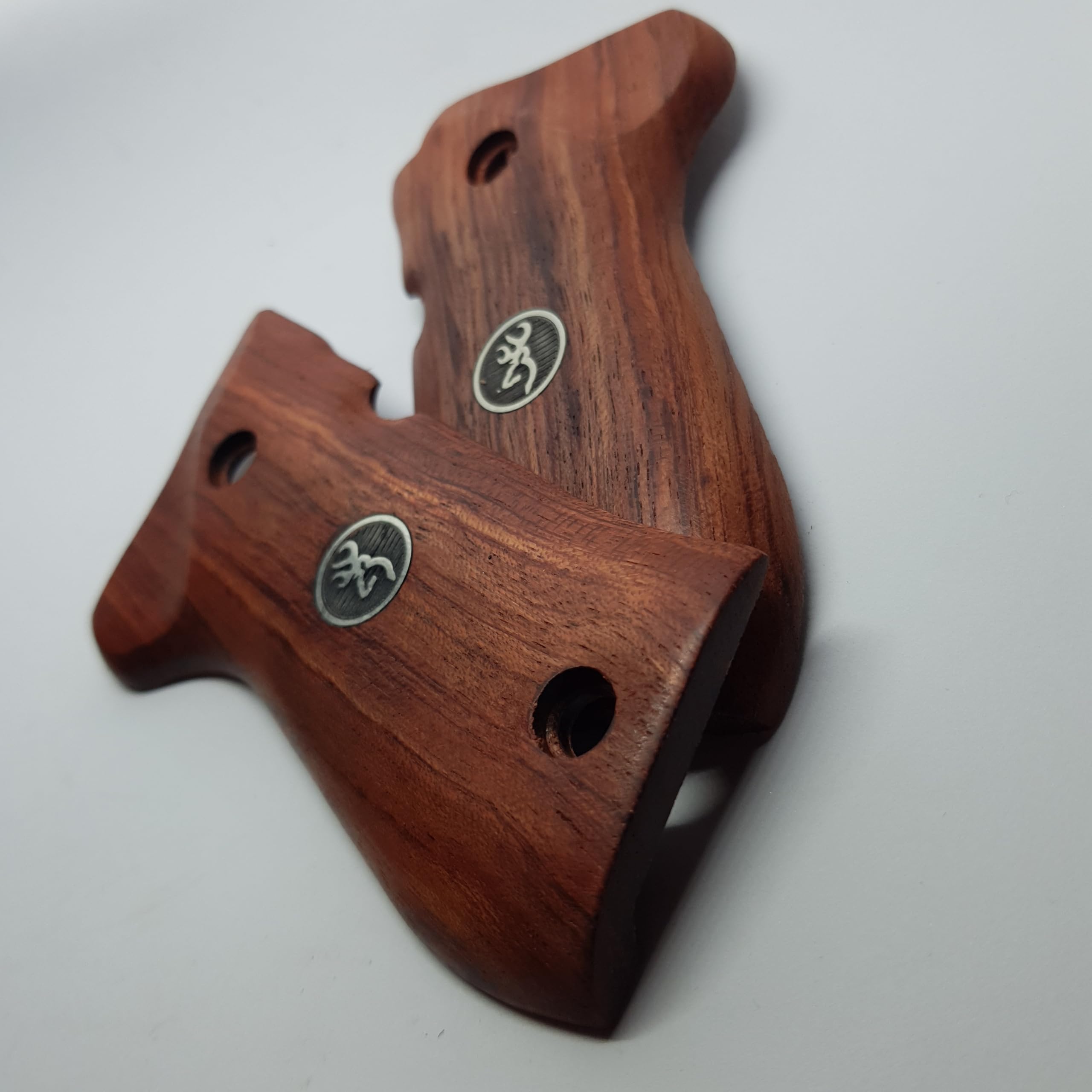 HK GRIPS Grip Panels Compatible with Browning BDA 380 Rosewood Grips Silver Logo