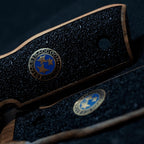 HK GRIPS Walnut Wooden Grip Panels Compatible with Beretta Stoeger Cougar 8000/8040 / 8357 Samurai Edge Style Resident Evil Stars Design