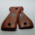 HK GRIPS Grip Panels Compatible with Browning BDA 380 Rosewood Grips Silver Logo