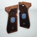 HK GRIPS Compatible with Beretta 92/96/98/M9 Full Size Grips, Resident Evil, Samurai Edge, Biohazard Raccoon S.T.A.R.S, Light Walnut Wood