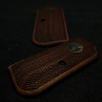 HK GRIPS Walnut Wooden Grip Panels Compatible with Colt 1903 Pocket Hammerless Models Handcrafted Silver and Mine Logo Ergonomic Handle Accessories