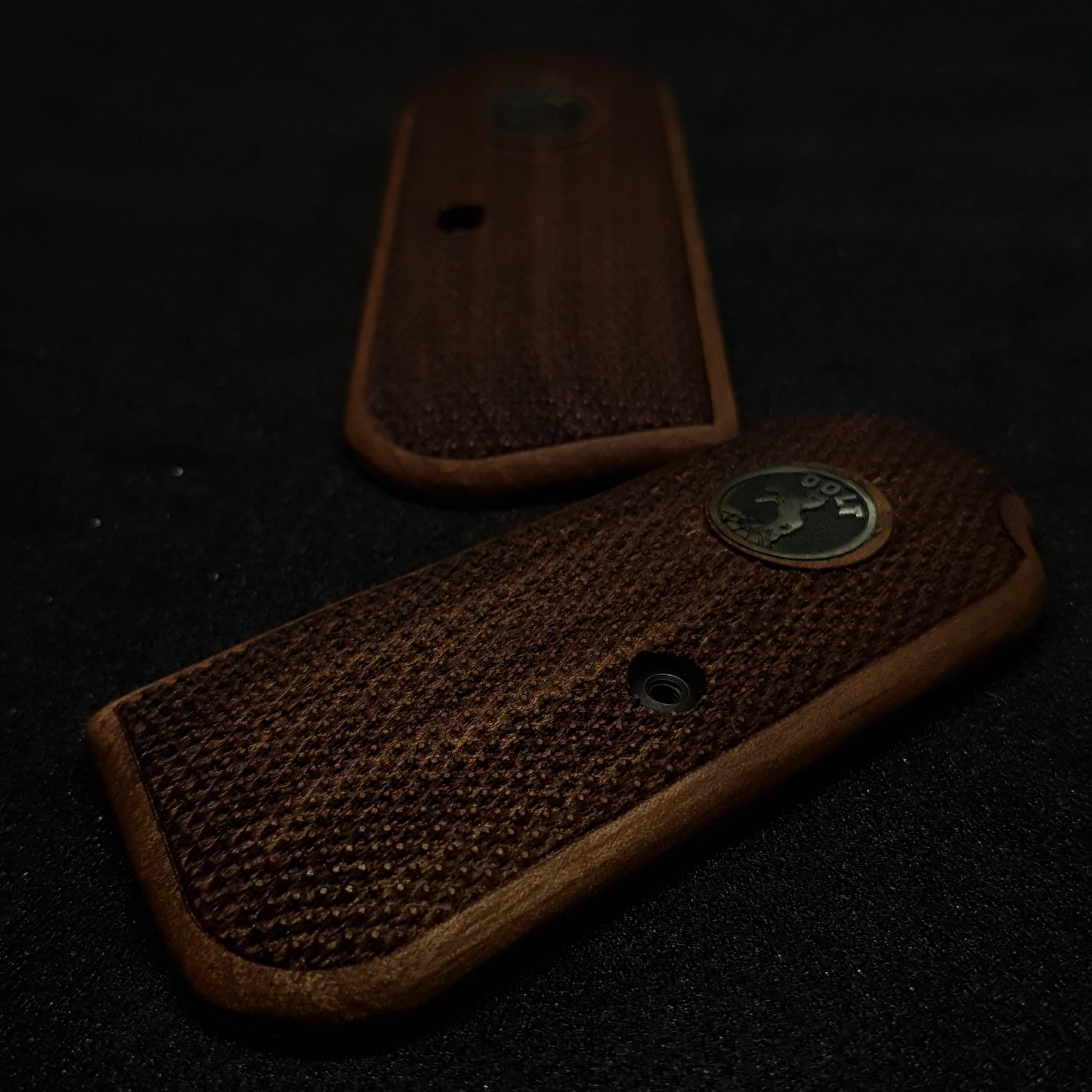 HK GRIPS Walnut Wooden Grip Panels Compatible with Colt 1903 Pocket Hammerless Models Handcrafted Silver and Mine Logo Ergonomic Handle Accessories