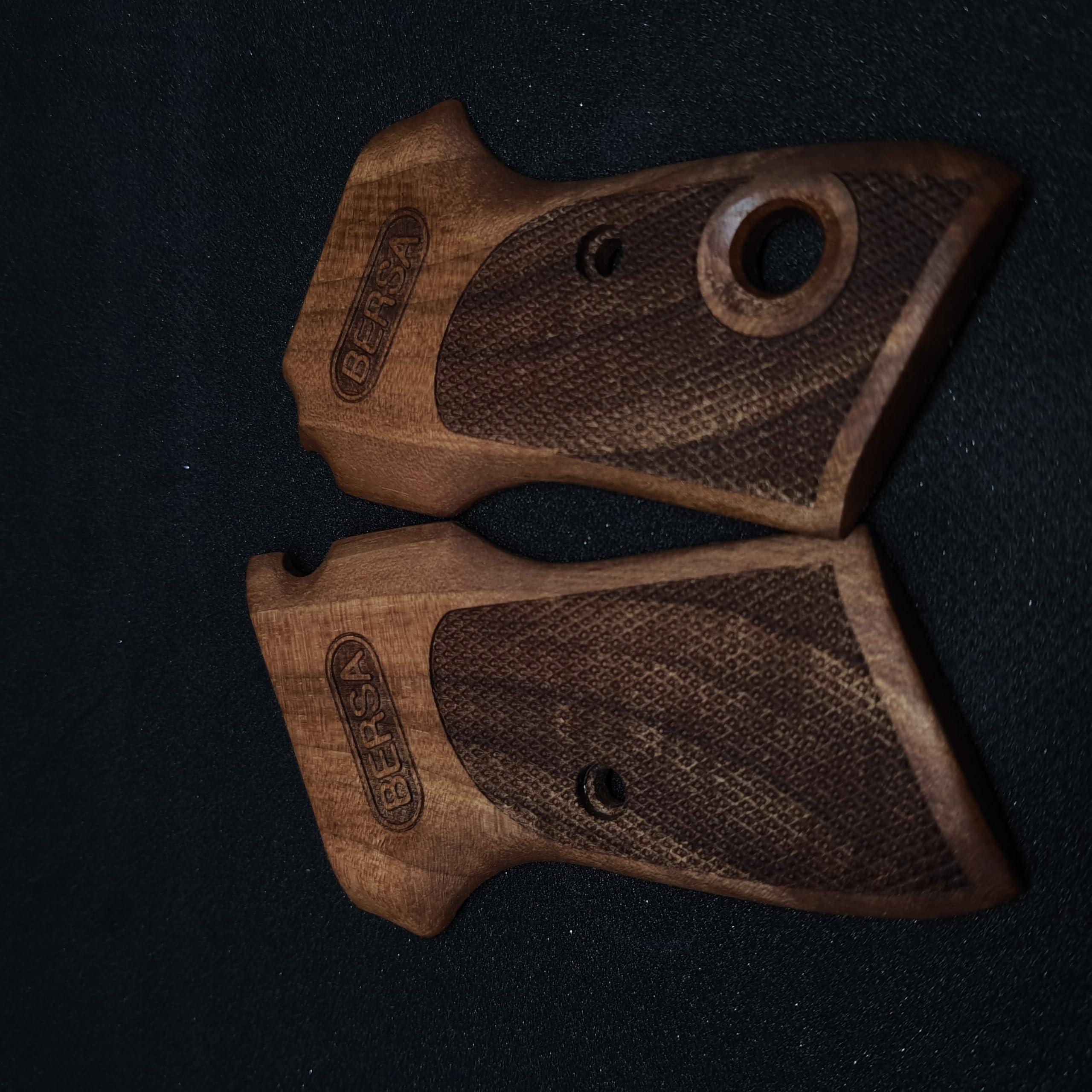 HK GRIPS Grip Panels Compatible with Bersa Model Lusber 84 Wooden Grips