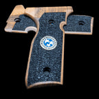 HK GRIPS Walnut Wooden Grip Panels Compatible with Beretta Stoeger Cougar 8000/8040 / 8357 Samurai Edge Style Resident Evil Stars Design