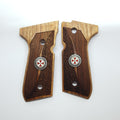 HK GRIPS Compatible with Beretta 92/96/98/M9 Full Size Grips, Resident Evil, Samurai Edge, Biohazard Raccoon S.T.A.R.S, Light Walnut Wood