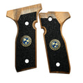HK GRIPS Walnut Wooden Grip Panels Compatible with Beretta Stoeger Cougar 8000/8040 / 8357 Samurai Edge Style Resident Evil Stars Design