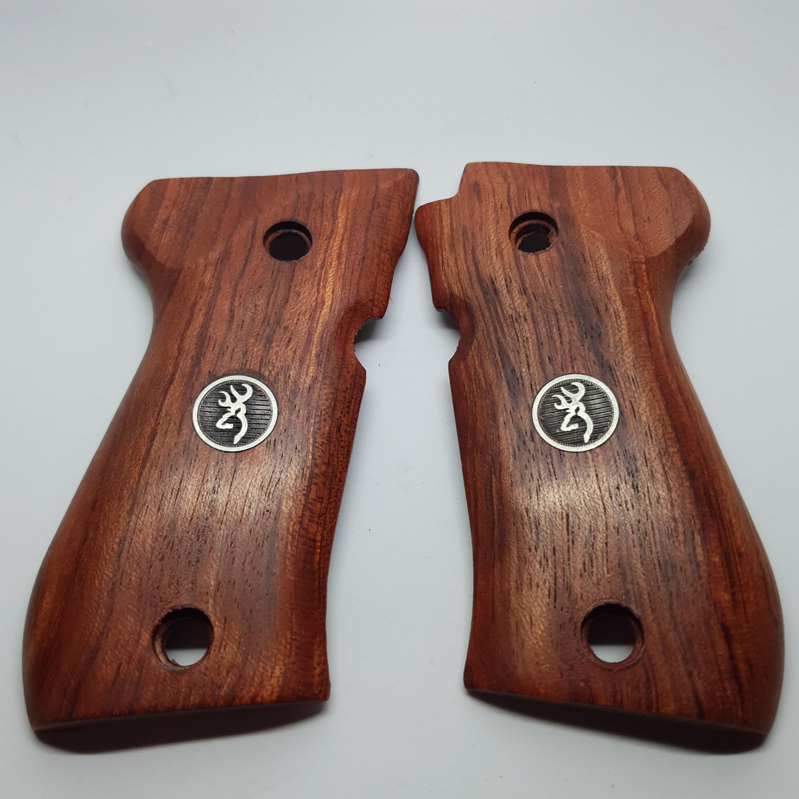 HK GRIPS Grip Panels Compatible with Browning BDA 380 Rosewood Grips Silver Logo