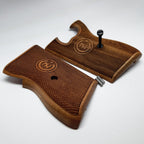 HK GRIPS Walnut Wooden Grip Panels Compatible with CZ VZOR 50 and VZOR 70 Models Handcrafted Lazer Logo Ergonomic Handle Accessories