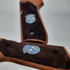 HK GRIPS Compatible with Beretta 92/96/98/M9 Full Size Grips, Resident Evil, Samurai Edge, Biohazard Raccoon S.T.A.R.S, Light Walnut Wood
