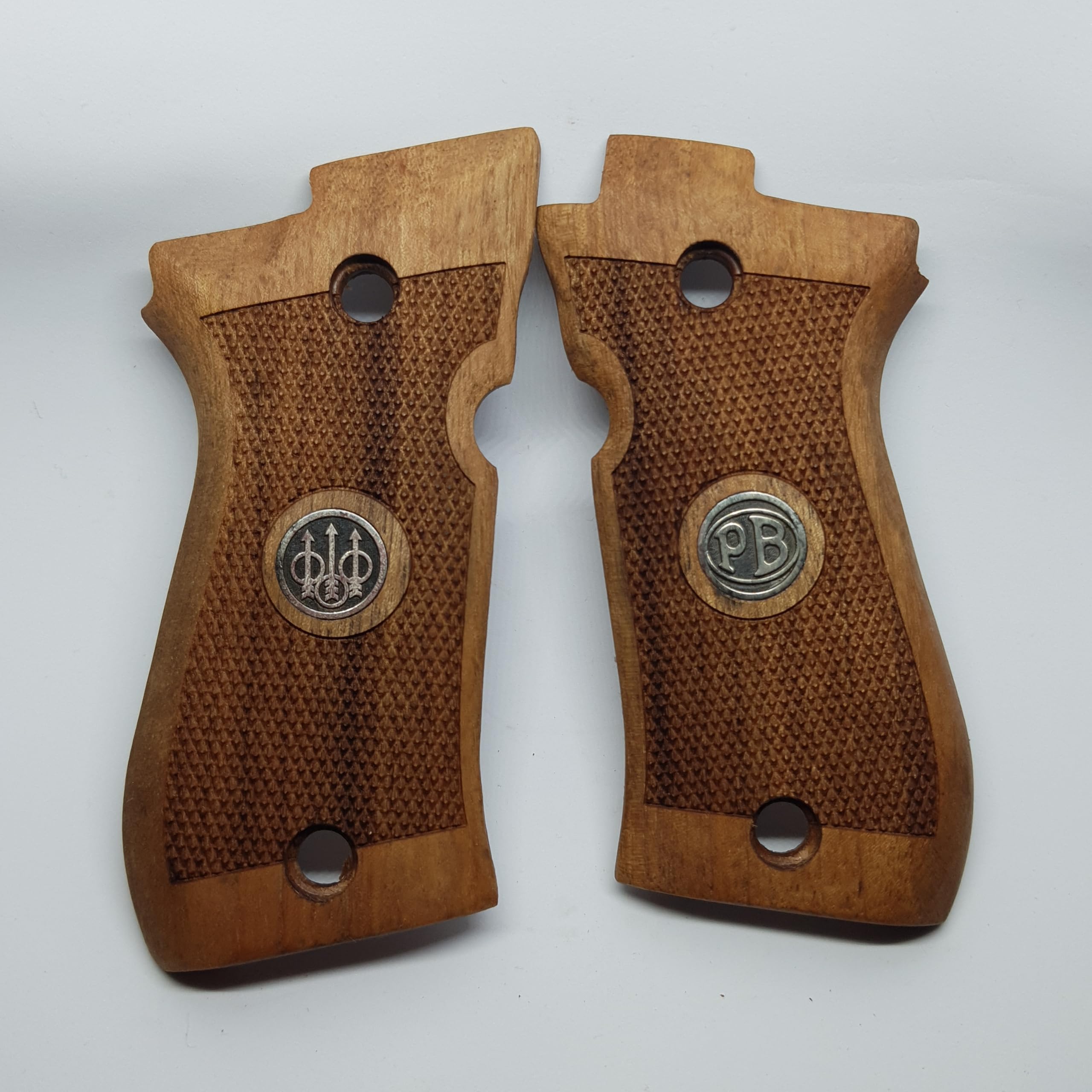 HK GRIPS Turkish Walnut Wooden Grip Panels Compatible with Beretta 81/81F/81FS/84/84F/84FS Cheetah Series