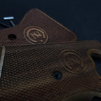 HK GRIPS Walnut Wooden Grip Panels Compatible with CZ VZOR 50 and VZOR 70 Models Handcrafted Lazer Logo Ergonomic Handle Accessories