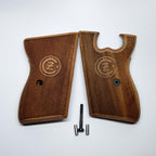 HK GRIPS Walnut Wooden Grip Panels Compatible with CZ VZOR 50 and VZOR 70 Models Handcrafted Lazer Logo Ergonomic Handle Accessories