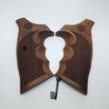 HK GRIPS Precision Crafted Walnut Grip Set Compatible with Smith & Wesson N Frame Revolvers Round Butt Ergonomic Wood Handle