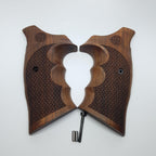 HK GRIPS Precision Crafted Walnut Grip Set Compatible with Smith & Wesson N Frame Revolvers Round Butt Ergonomic Wood Handle