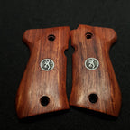 HK GRIPS Grip Panels Compatible with Browning BDA 380 Rosewood Grips Silver Logo