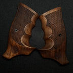 HK GRIPS Precision Crafted Walnut Grip Set Compatible with Smith & Wesson N Frame Revolvers Round Butt Ergonomic Wood Handle